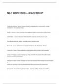 NAB CORE RCAL Exam Questions and Answers-LEADERSHIP