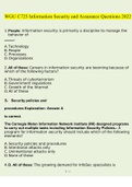 WGU C725 Information Security and Assurance Questions and Answers (2022/2023) (Verified Answers by Expert)