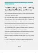 Mat Pilates Study Guide - Balanced Body Exam Practice Questions and Answers