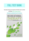 Recreational Therapy An Introduction 4th Edition Austin Test Bank