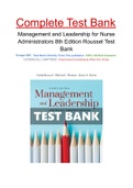 Management and Leadership for Nurse Administrators 8th Edition Roussel Test Bank