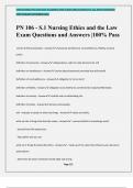 PN 106 - S.1 Nursing Ethics and the Law Exam Questions and Answers |100% Pass