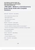 PNB 2XB3 - Midterm 2: Somatosensory Exam Study Guide with Complete Solutions