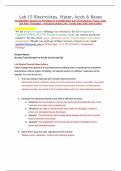 Lab 15 Electrolytes, Water, Acids & Bases Straighterline Anatomy & Physiology II LAB BIO 202L Lab 15 Electrolytes, Water, Acids, and Bases Worksheet – with all lab photos (New Version June 2024) Scored 100%