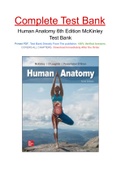 Human Anatomy 6th Edition McKinley Test Bank