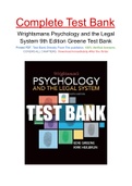 Wrightsmans Psychology and the Legal System 9th Edition Greene Test Bank