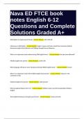 Nava ED FTCE book notes English 6-12 Questions and Complete Solutions Graded A+.