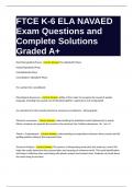 FTCE K-6 ELA NAVAED Exam Questions and Complete Solutions Graded A+