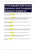 FTCE NavaEd PeD Exam Questions and Complete Solutions Graded A+