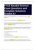 FTCE NavaEd Science Exam Questions and Complete Solutions Graded A+