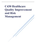 C430 Healthcare Quality Improvement and Risk Management