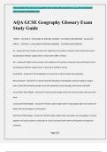 AQA GCSE Geography Glossary Exam Study Guide