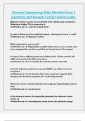 Electrical Engineering (Eddy Mendez) Exam 2  Questions and Answers Correct and Accurate. 
