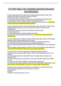 ATI Vital Signs Test Complete Questions/Answers Fall 2022/2023.