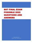 BST FINAL EXAM POSSIBLE 2022 QUESTIONS AND ANSWERS