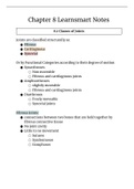 LEARNSMART Notes Chapter 8: Joints and Movement (BSC 250)