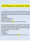 ATI Maternal Newborn And Pediatrics Questions and Answers Latest | 100% Correct Answers