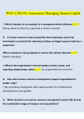 WGU C202 Pre Assessment Managing Human Capital Questions and Answers 2022/2023| Verified Answers