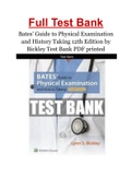 Bates' Guide to Physical Examination and History Taking 12th Edition by Bickley Test Bank PDF printed