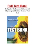 Biology for the Informed Citizen with Physiology 1st Edition Bozzone Test Bank