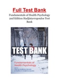 Fundamentals of Health Psychology 2nd Edition Hadjistavropoulos Test Bank