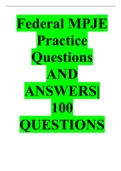 Federal MPJE Practice Questions AND ANSWERS 100 QUESTIONS.