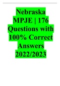 Nebraska MPJE; 176 Questions with 100% Correct Answers 2022-2023.