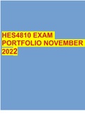 HES4810 EXAM PORTFOLIO NOVEMBER 2022