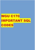 WGU C170 IMPORTANT SQL CODES