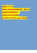 WGU C170 PRE-ASSESSMENT: DATA MANAGEMENT – APPLICATIONS (FJO1) PFJO year 2022