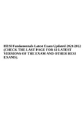 HESI Fundamentals Latest Exam Updated 2021/2022 (CHECK THE LAST PAGE FOR 12 LATEST VERSIONS OF THE EXAM AND OTHER HESI EXAMS).