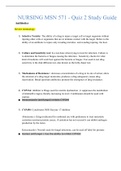 NURSING MSN 571 Quiz 2 Study Guide