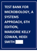 Test Bank for Microbiology, A Systems Approach, 6th Edition 2024 update by   Marjorie Kelly Cowan, Heidi Smith.pdf