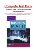 Business Math 11th Edition Cleaves Solutions Manual