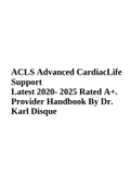 ACLS Advanced Cardiac Life Support Handbook Latest 2020- 2025 Rated A+. 