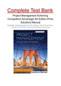 Project Management Achieving Competitive Advantage 4th Edition Pinto Solutions Manual