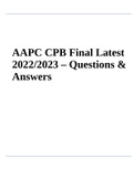 AAPC CPB Final Latest 2022/2023 – Questions & Answers