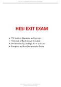 HESI EXIT EXAM _ 750 QUESTIONS & ANSWERS / HESIEXIT RN EXAM / HESI RN EXIT EXAM (NEWEST, 2020) |VERIFIED ANSWERS, 100% CORRECT