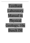  Laboratory Manual in Physical Geology, 10e Busch IM TestBank