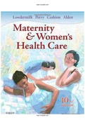 Maternity and Womens Health Care 10th Edition Lowdermilk Test Bank