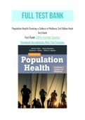 Population Health Creating a Culture of Wellness 3rd Edition Nash Test Bank