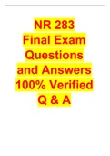 NR 283 Final Exam Questions and Answers100% Verified Q & A.