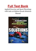 Applied Exercise and Sport Physiology with Labs 1st Edition Housh Solutions Manual