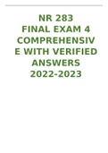 NR 283 FINAL EXAM 4 COMPREHENSIVE WITH VERIFIED ANSWERS 2024/2025