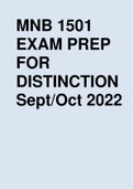 MNB 1501 EXAM PREP FOR DISTINCTION Sept/Oct 2022