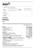 A-level PHYSICS Paper 1