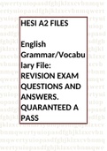 HESI A2 FILES  REVISION EXAM QUESTIONS AND ANSWERS. QUARANTEED A PASS