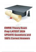 EWRB Theory Exam Prep LATEST 2024 UPDATE Questions and 100% Correct Answers 