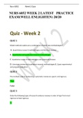 NURS 6052 WEEK 2 LATEST   PRACTICE EXAM(WELL ENLIGHTEN) 20/20