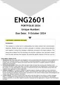 ENG2601 PORTFOLIO (ANSWERS) OCTOBER NOVEMBER 2024 - DISTINCTION GUARANTEED